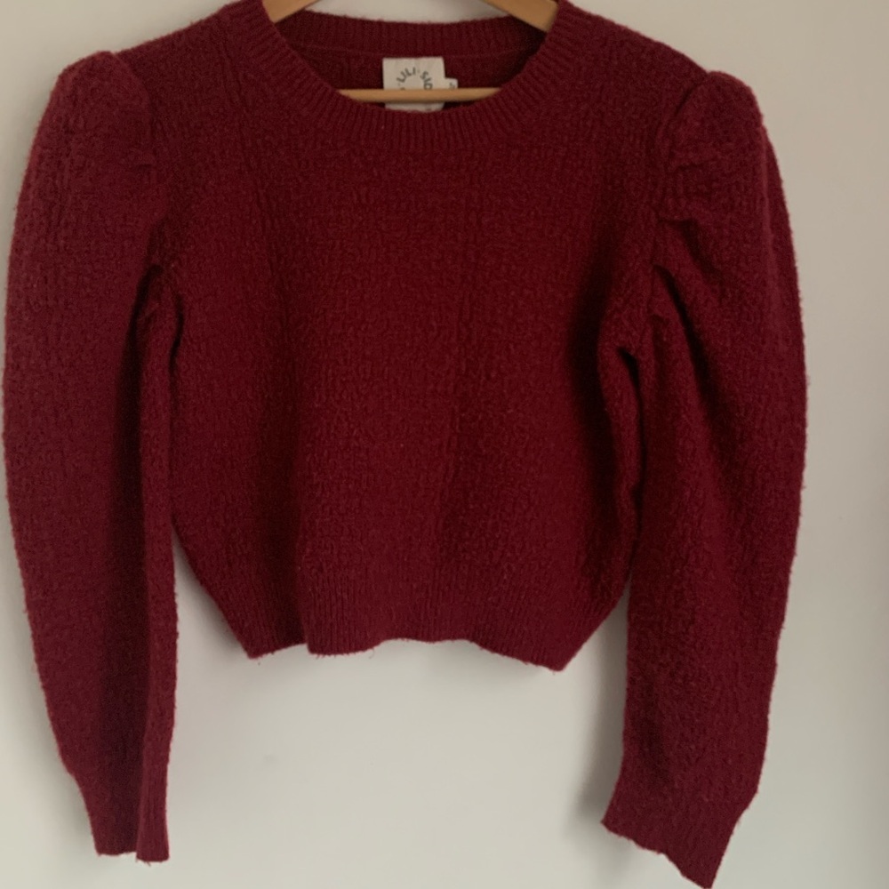 Lili Sidonio by Molly Bracken Burgundy Puff Sleeve Sweater - Picture 2 of 9